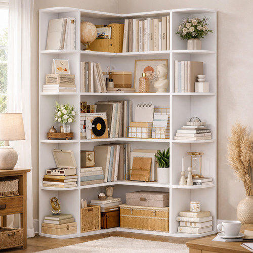 Corner bookcase 185cm shape - corner,