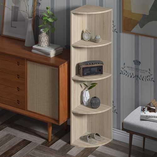 Wooden tier corner bookshelf - wooden,