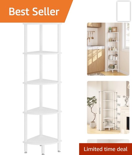 White tier corner shelf - white,
