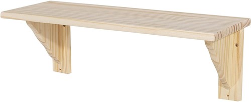 Natural wooden wall - natural, shelf